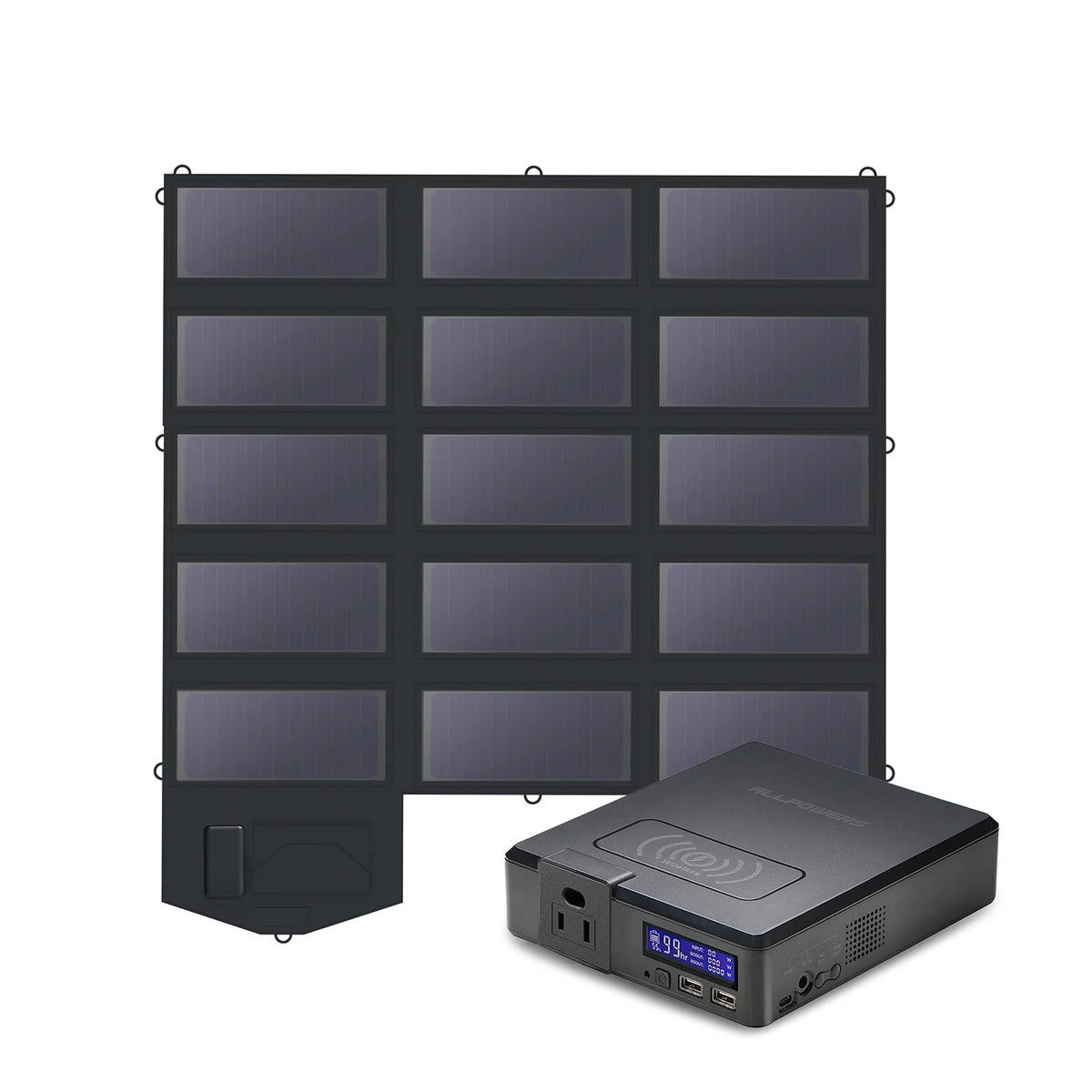 200W 154Wh Portable Power Station with 100W Foldable Solar Panel W514