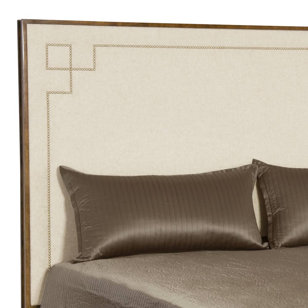 Dark Caramel Queen Upholstered Panel Bed S81132