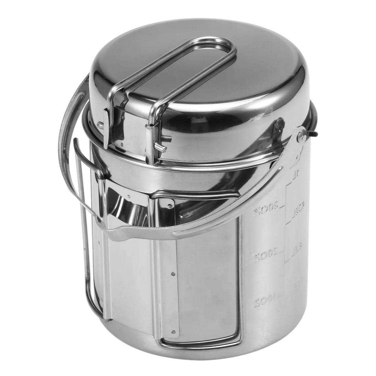 1L Stainless Steel Camping Kettle with Foldable Handle Z343333
