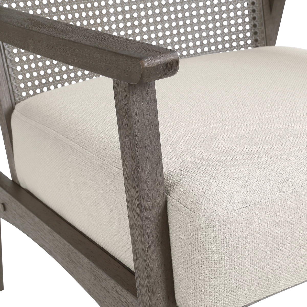 Linen Cream Fabric Arm Chair R6238