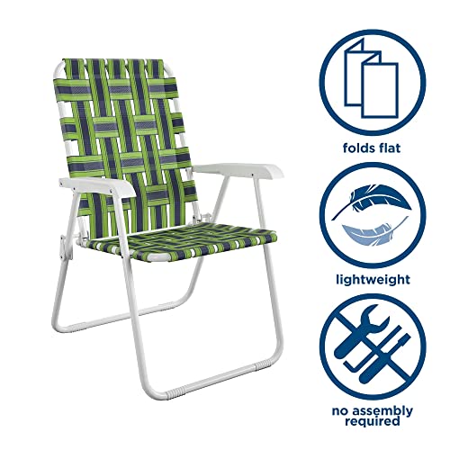 2-Pack Blue and Green Folding Lawn Chairs B174400