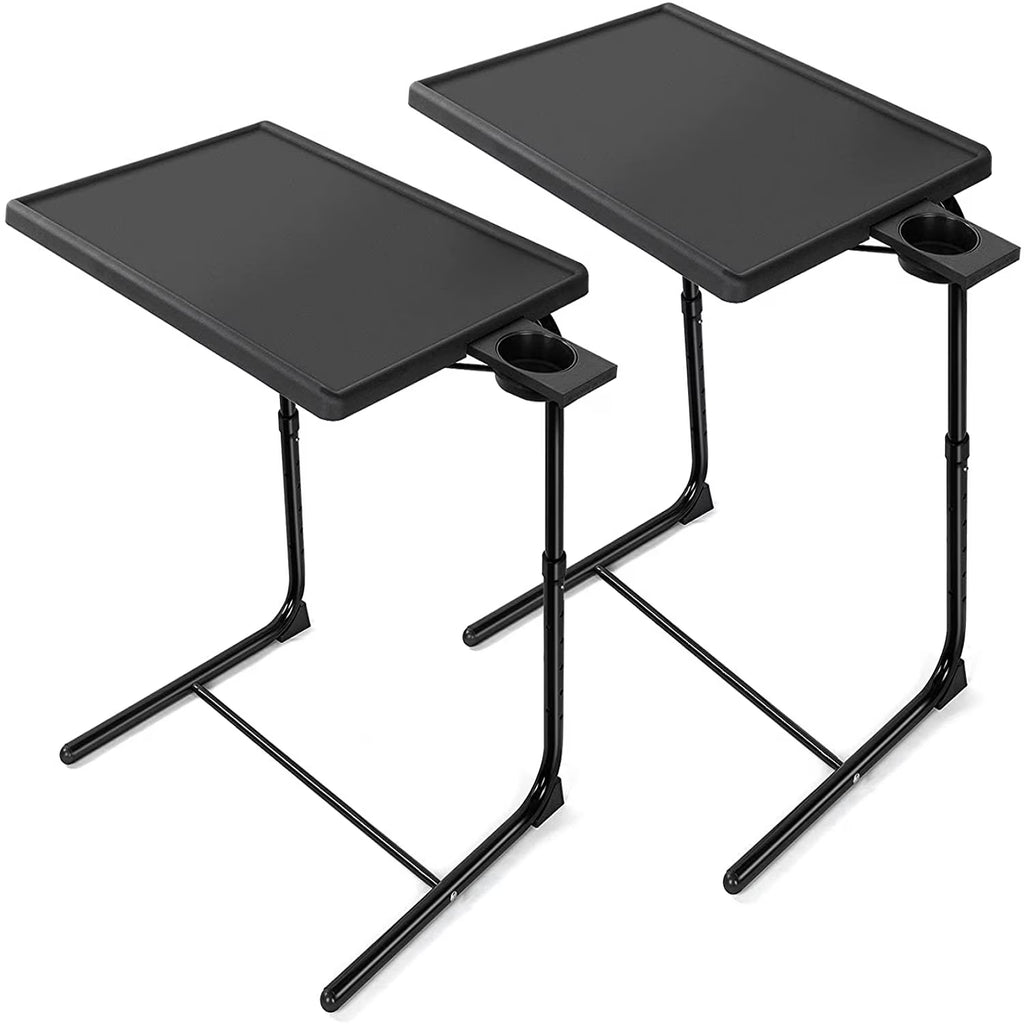 2 Pack Folding TV Tray Table Set, Black W6568