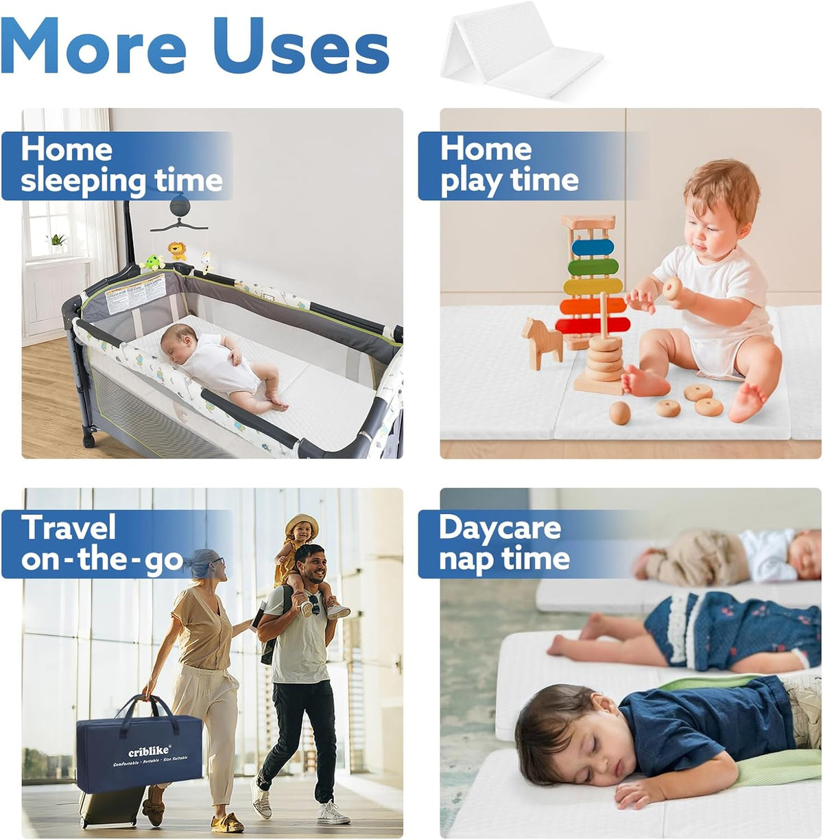 38’’x26’’ Waterproof Portable Crib Mattress Topper E26574