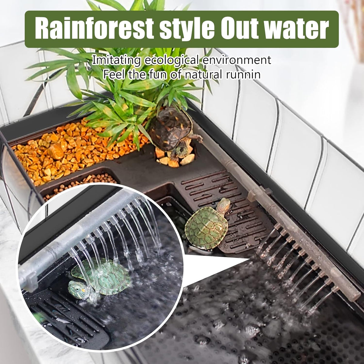 Turtle Aquarium Turtle Tank kit with Water Filter D825741