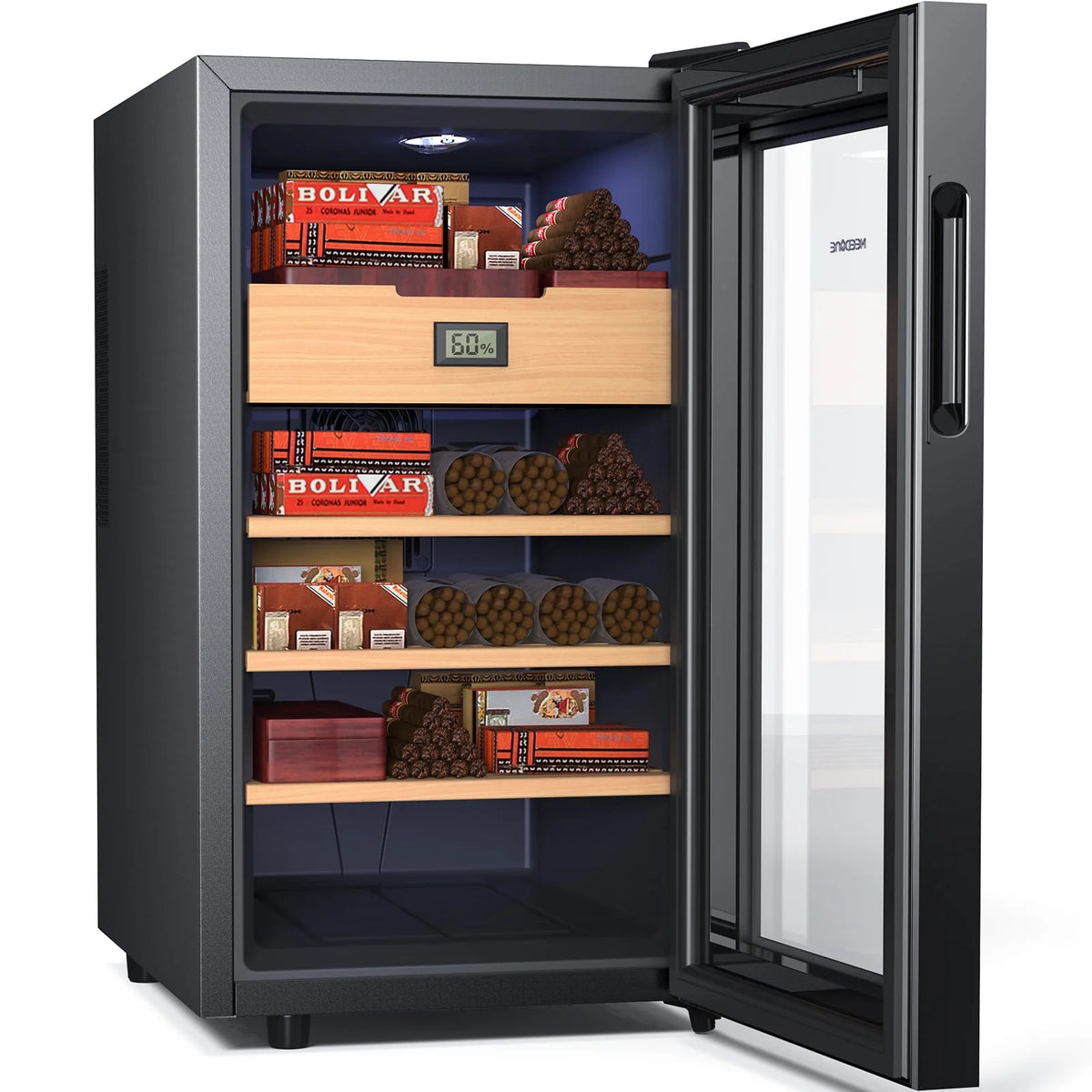 48L Electric Cigar Humidor with Cedar Shelves & Hygrometer Q955