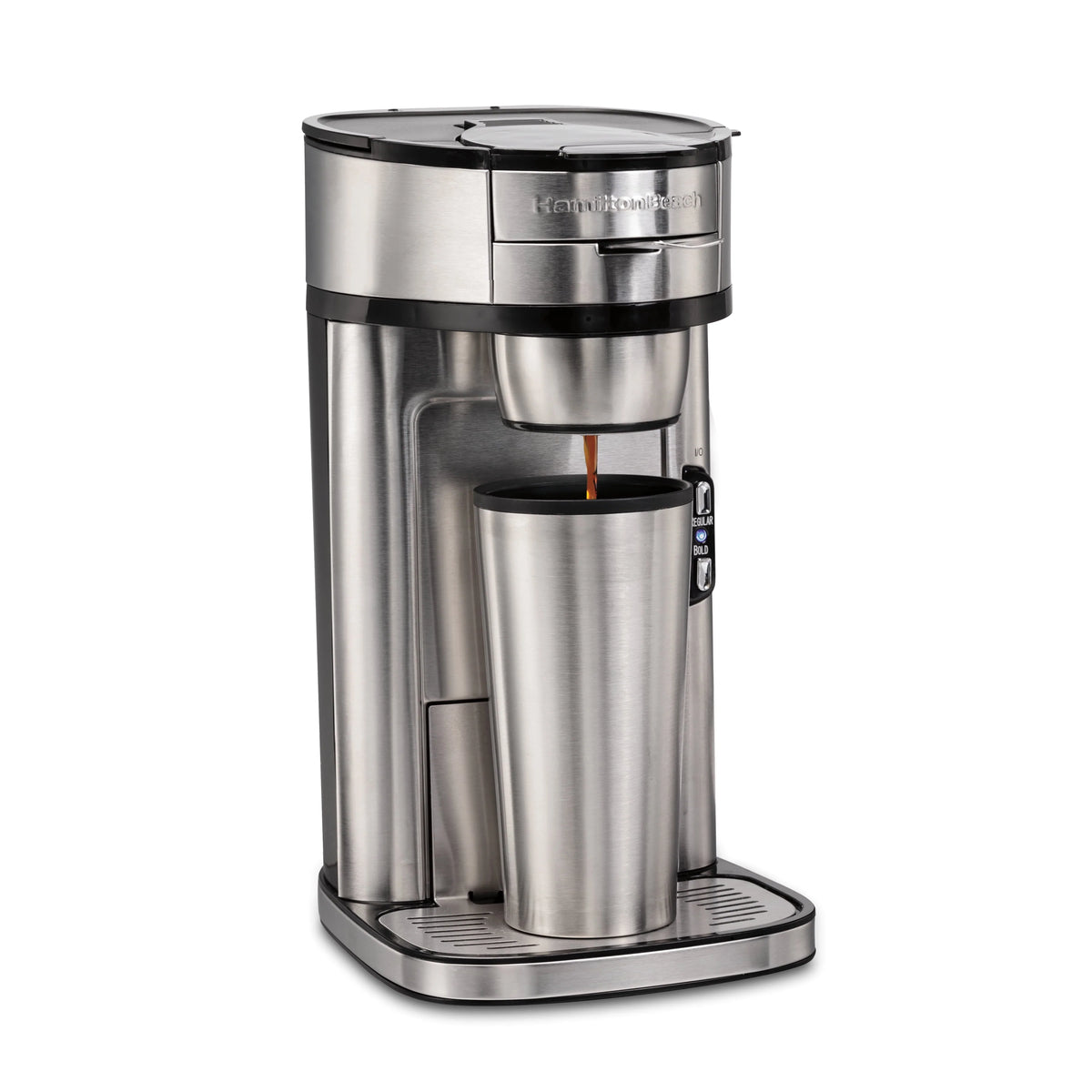 Single-Serve Coffee Maker, 14 oz. Stainless Steel B36120