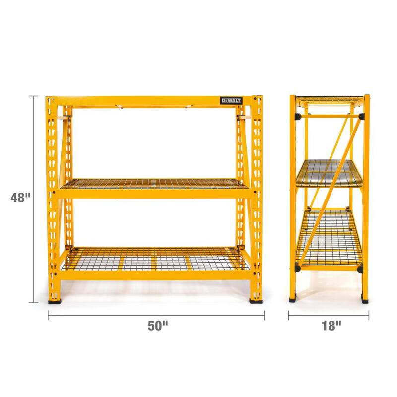 Yellow 3-Tier Wire Steel Shelving Unit E19123