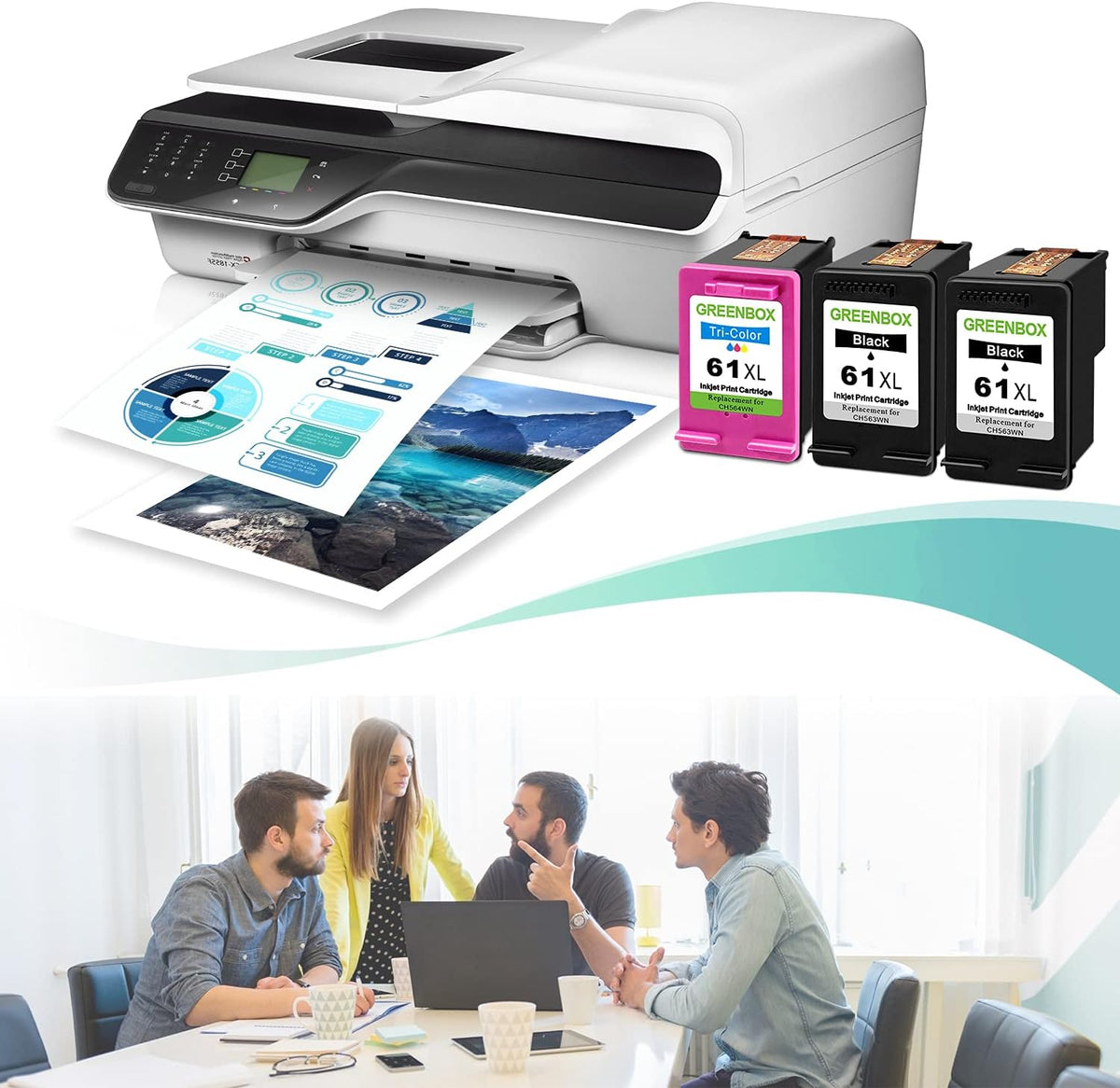 Remanufactured Ink Cartridge 61 Replacement Pack of 2 Z659638