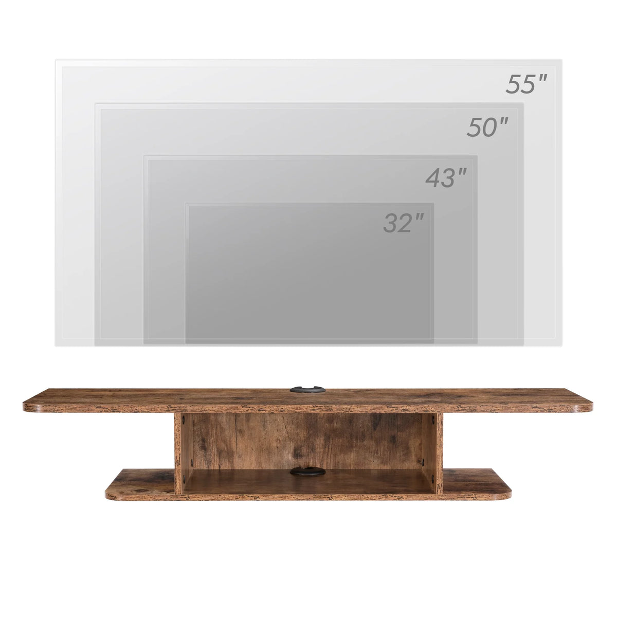 Wall Mount TV Stand up to 50" Walnut Y140