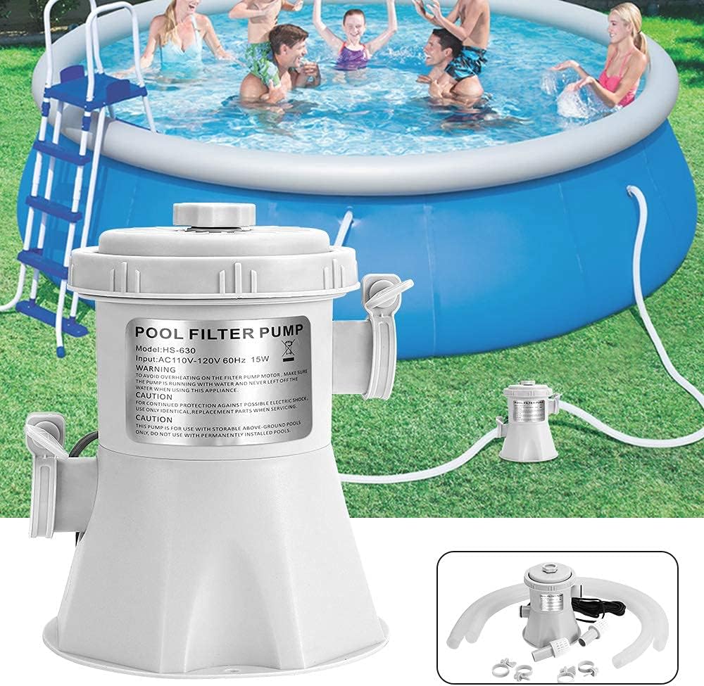 Clear Cartridge Pool Filter Pump, 300 GPH, 110-120V A7457