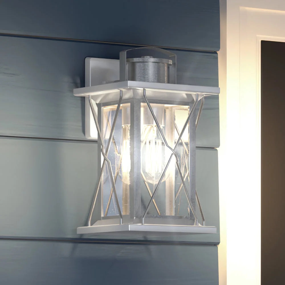 16''H Stainless Steel Outdoor Wall Sconce with Shatterproof Glass O973