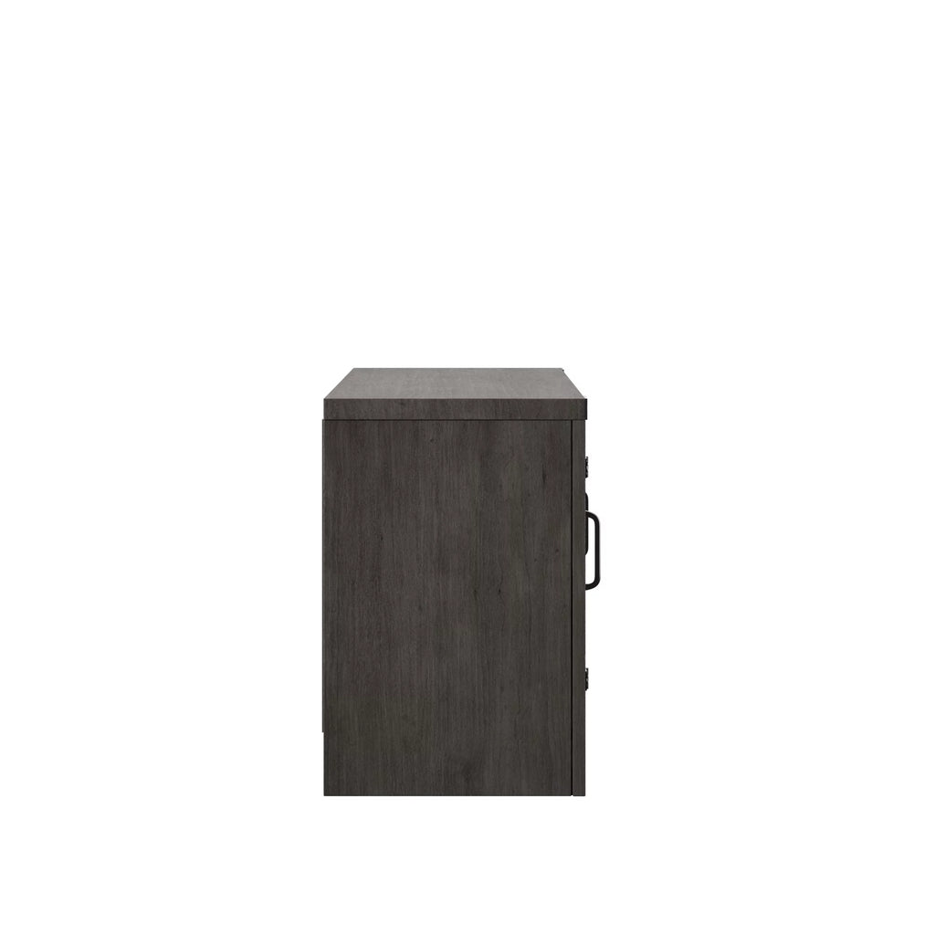 Weathered Gray TV Stand with Planked Doors X69240