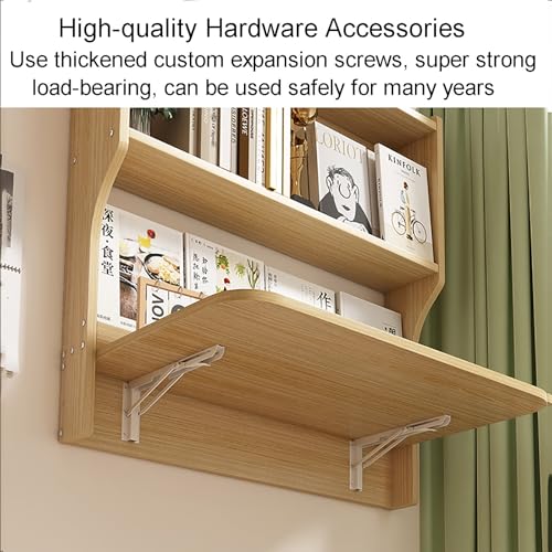 Brown Wall Mounted Drop-Leaf Table with Storage Shelves M16167