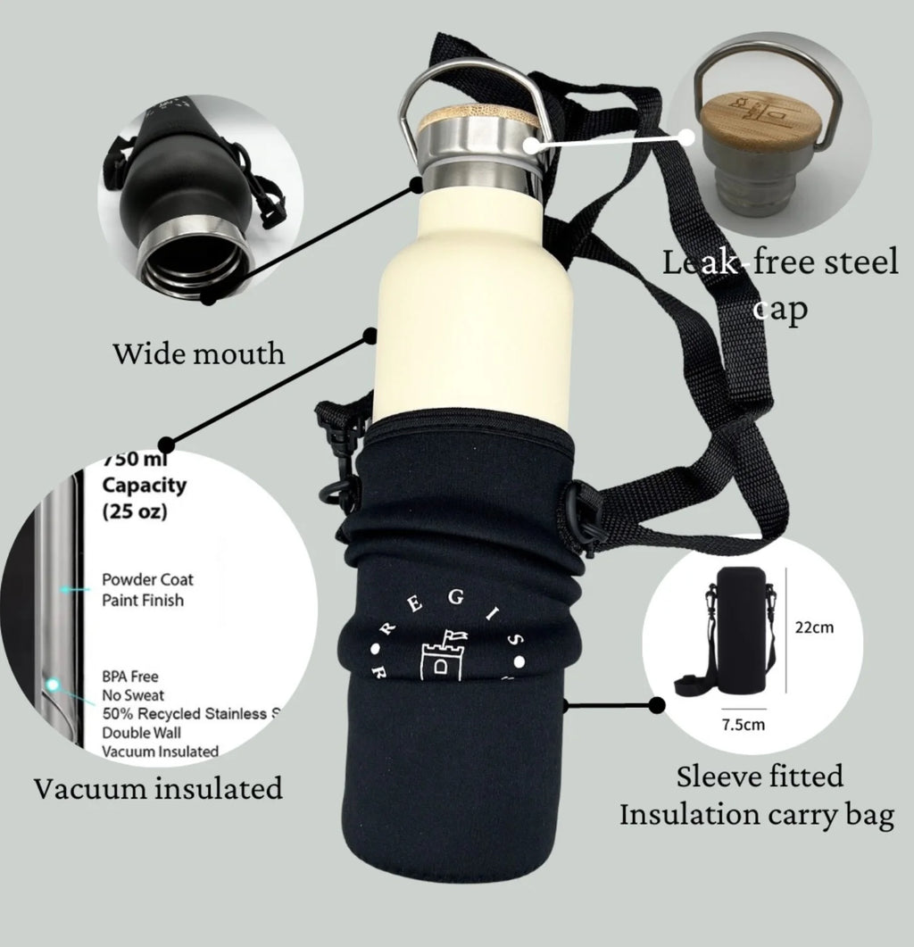 Stainless Steel Sports Water Bottles 25oz White W423645