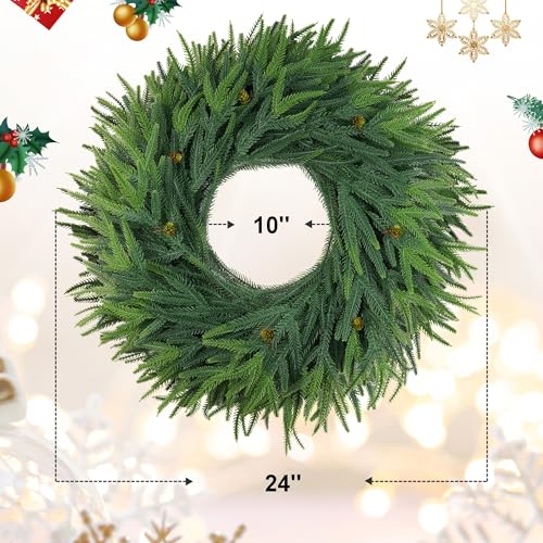 24 Inch Christmas Wreath 2 Pack L82326