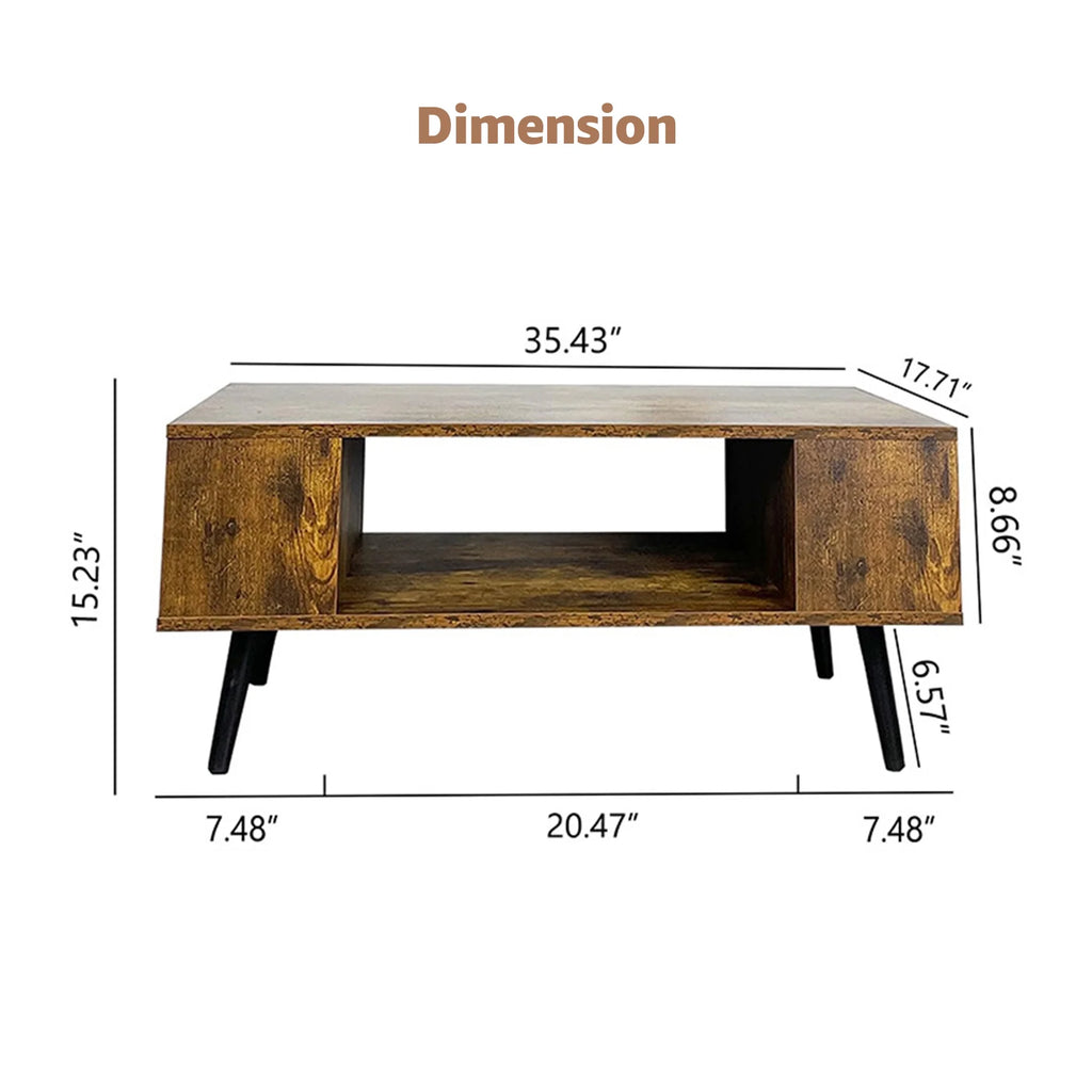 Rectangle Wooden Coffee Table with Open Storage K8404