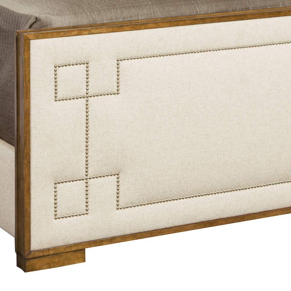 Dark Caramel Queen Upholstered Panel Bed S81132
