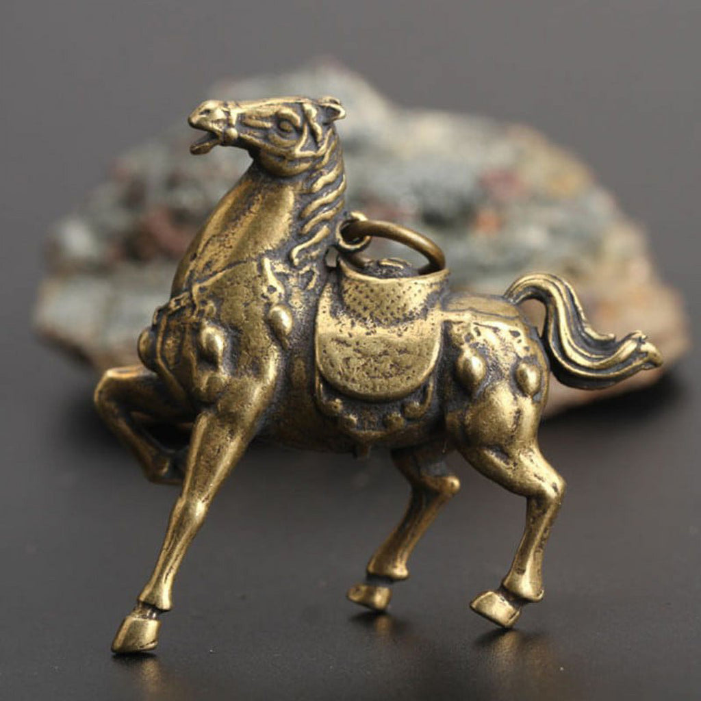 Copper Race Horse Miniature Figurines Ornament Decorations Z92103