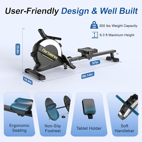 Magnetic Rowing Machine with 16 Levels Quiet Resistance F883