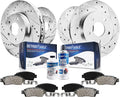 10.83" Front & Rear Drilled Slotted Rotors + Brake Pads 10pc Set R591546
