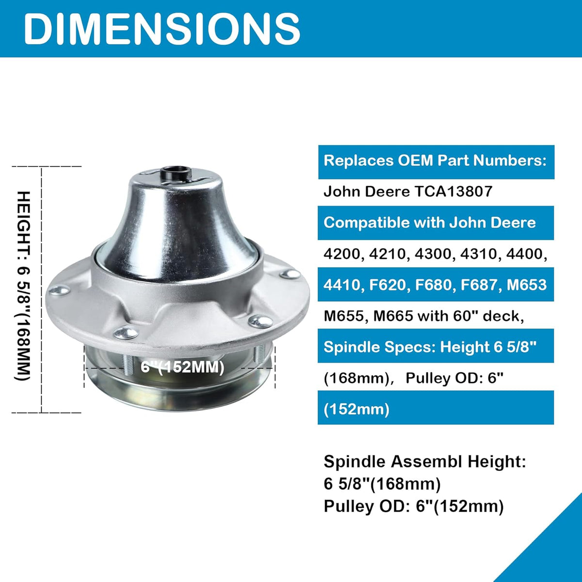 Spindle Assembly Pack of 2 for 60 inch Deck Mower A65794