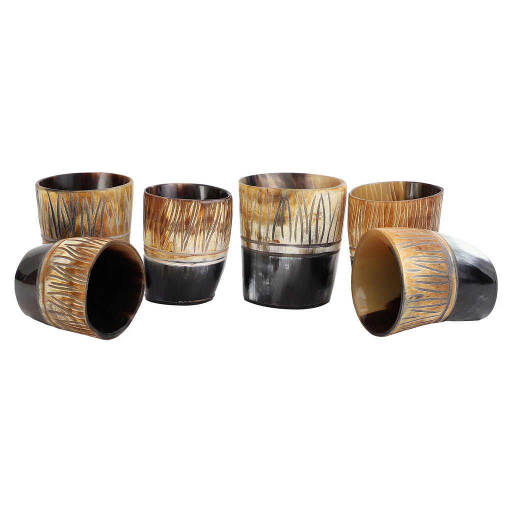 Drinking Horn Shot Cup Glass Ceramic Food Safe 6 Pack O258