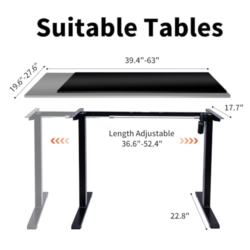 Black Height Adjustable Electric Standing Desk Frame X932972