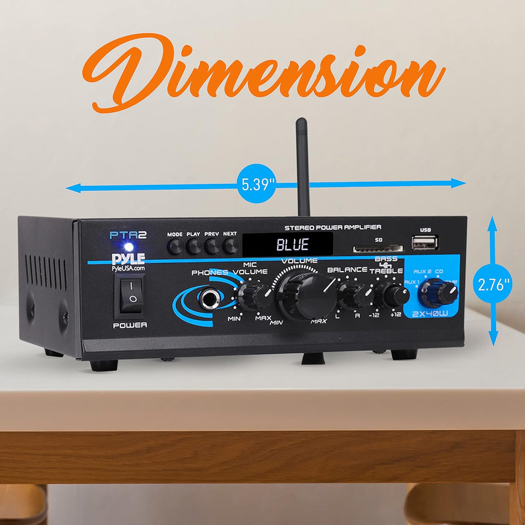 2X40W Bluetooth Mini Dual Channel Power Amplifier Q79033