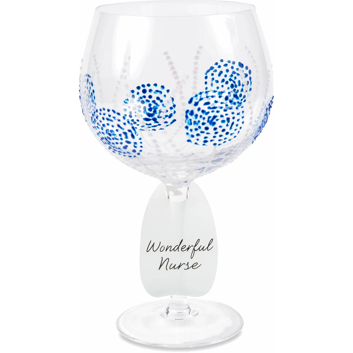 Hand Decorated Wine Glass J450