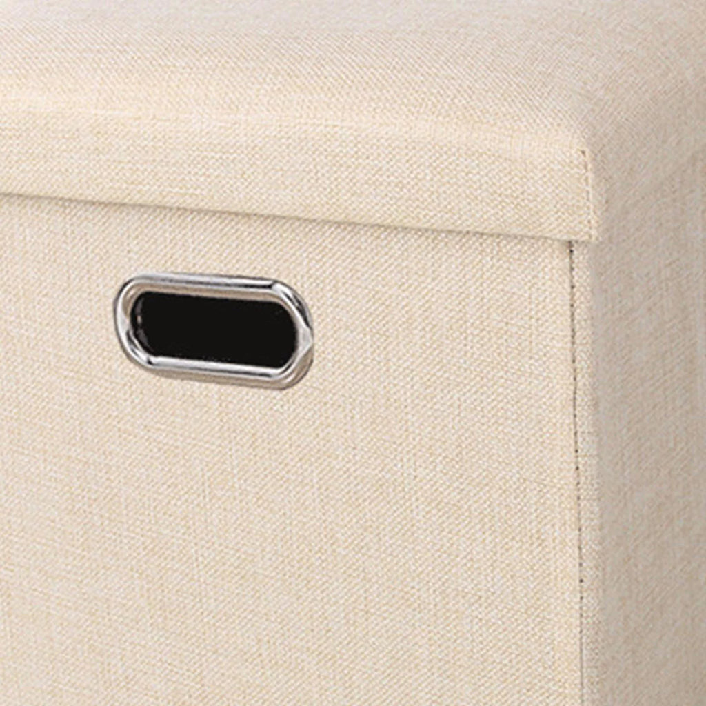 Beige Storage Ottoman Bench T8262