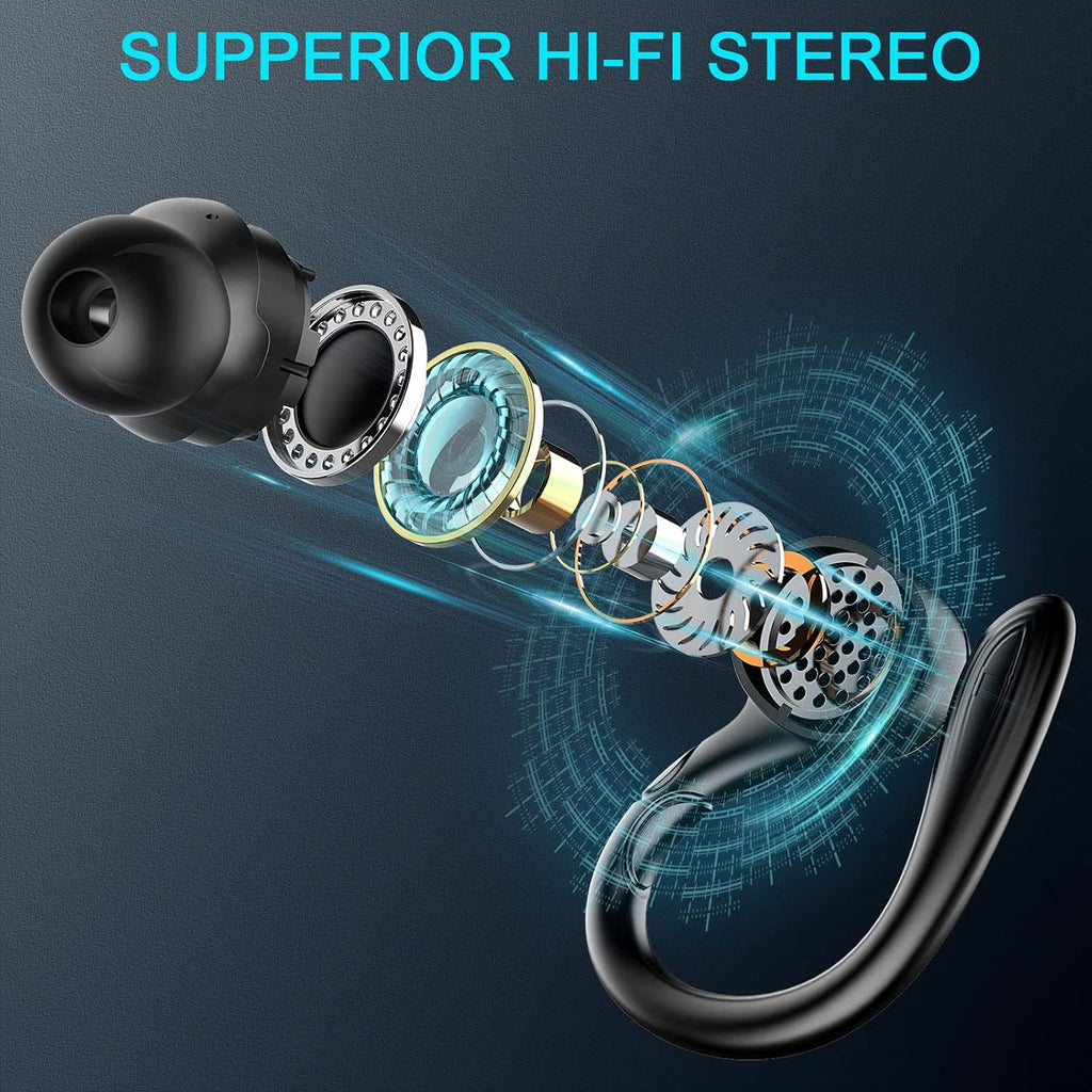 Wireless Earbuds with Earhooks, IP7 Waterproof, 40H Playtime, Pack of 2 K73416