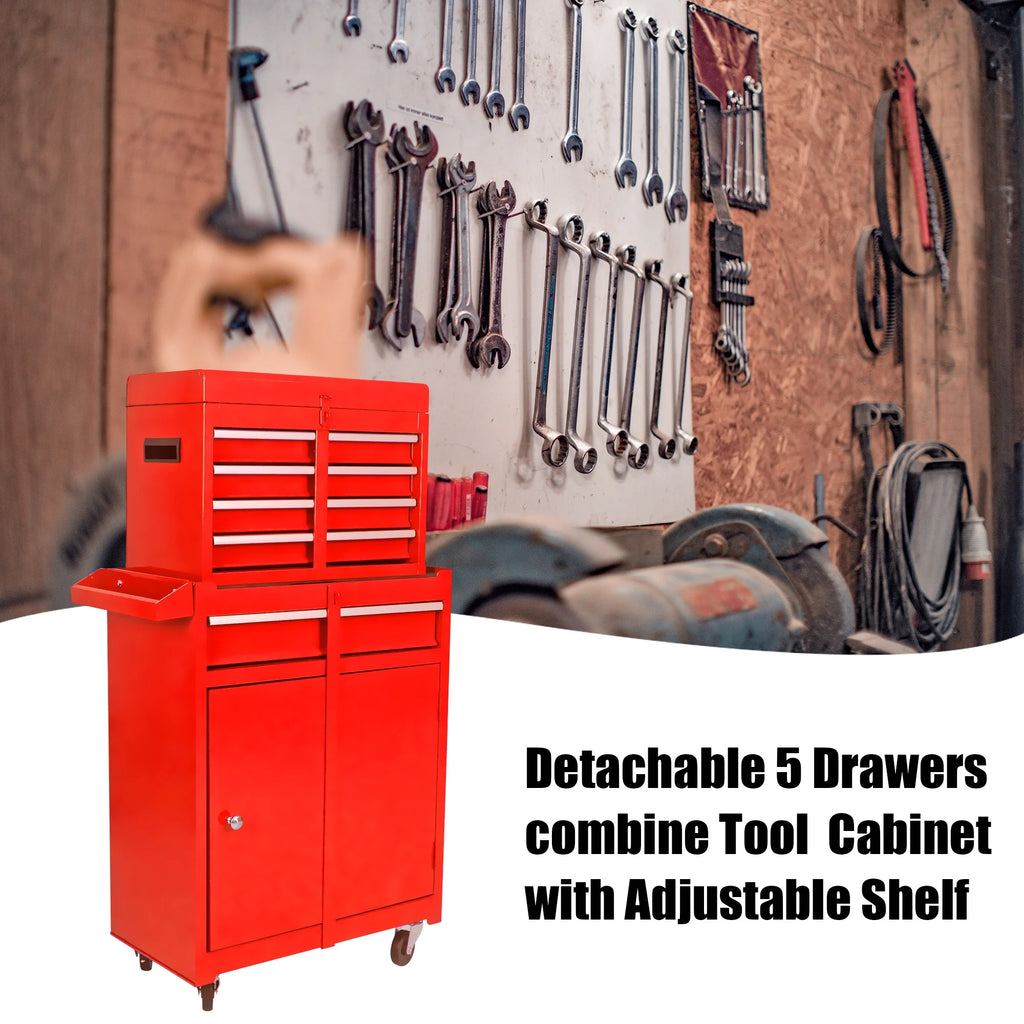 Black 5 Drawer Rolling Tool Chest with Locking System Q1619