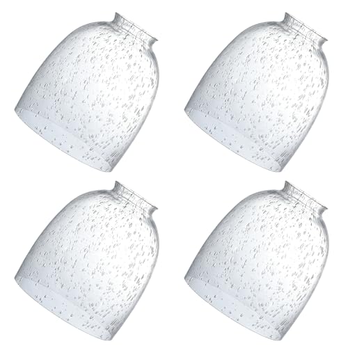 4 Pack Clear Seeded Glass Replacement Shades for Ceiling Fan Light Fixtures F4390