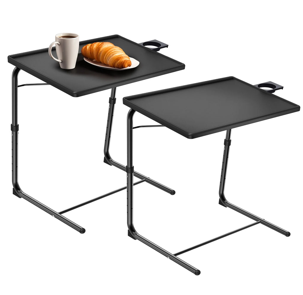 2 Pack Folding TV Tray Table Set, Black W6568