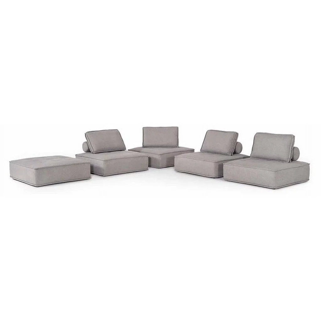 5-Piece Modern Fabric Modular Sectional Sofa in Gray S45318