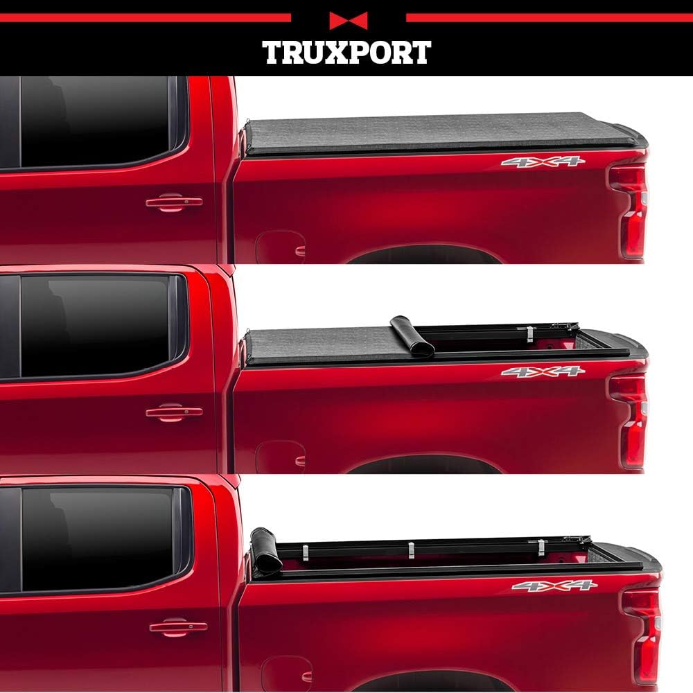 Soft Roll Up Truck Bed Tonneau Cover, Black T559
