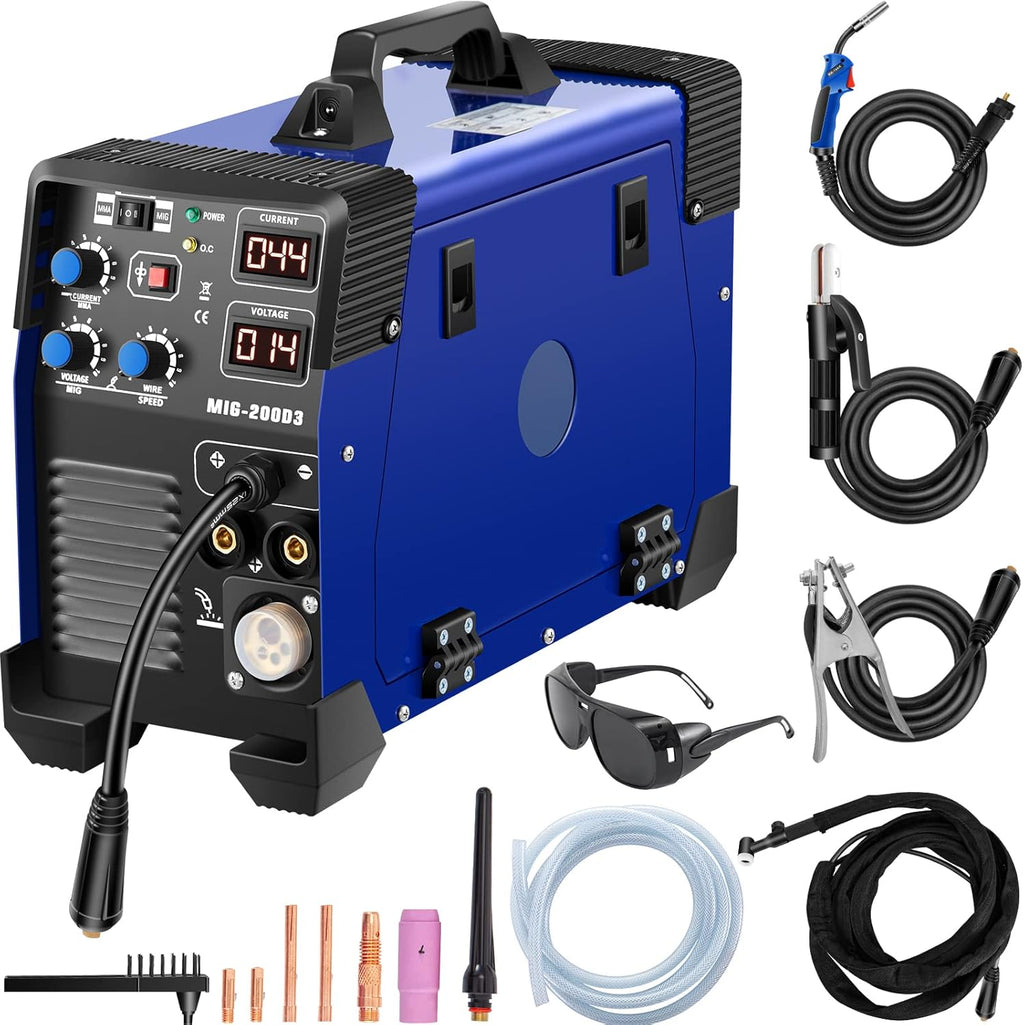 200 Amp 3 in 1 MIG TIG Arc Welding Machine with IGBT Inverter and Digital Display Z7512