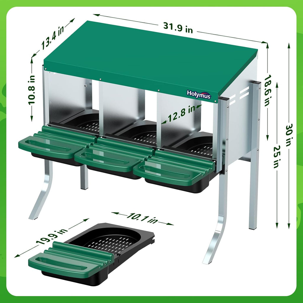 3 Holes Chicken Nesting Box with Metal Legs G535