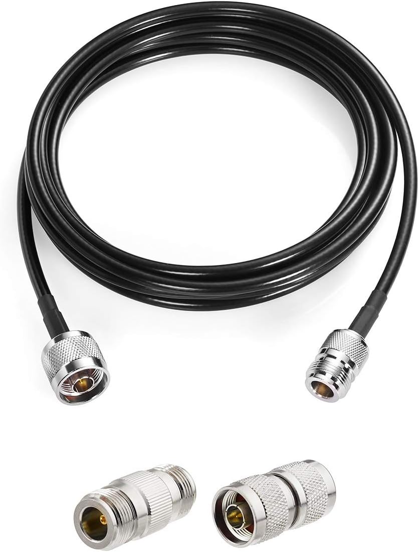 N Male to N Female RF Coaxial Cable 16.4ft with 2pcs Type N Male/Female Adapter Kit V4671
