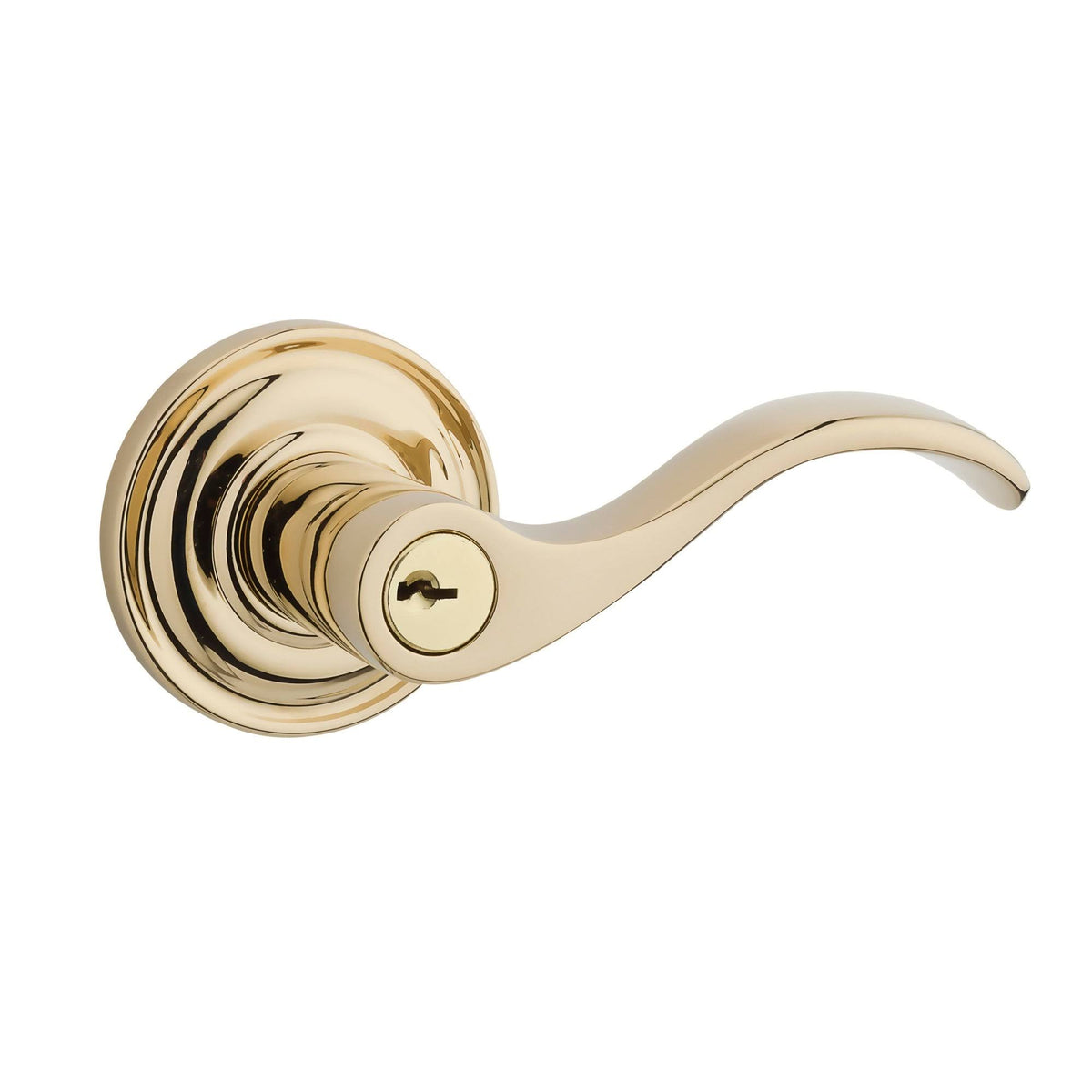 Satin Brass Keyed Entry Lever T671267