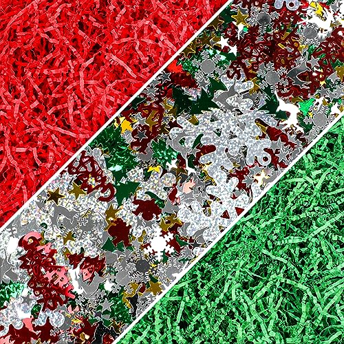 1LB Christmas Crinkle Cut Paper Shred Filler N759