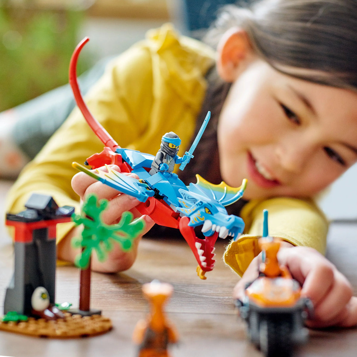 Ninja Dragon Temple Set with Toy Motorcycle and Minifigures O99625
