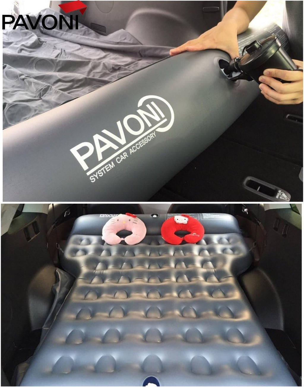 Car Inflatable Air Camping Mattress Pad with Electric Mattress Pump, Towel, Repair Patches & Storage Bag A390760