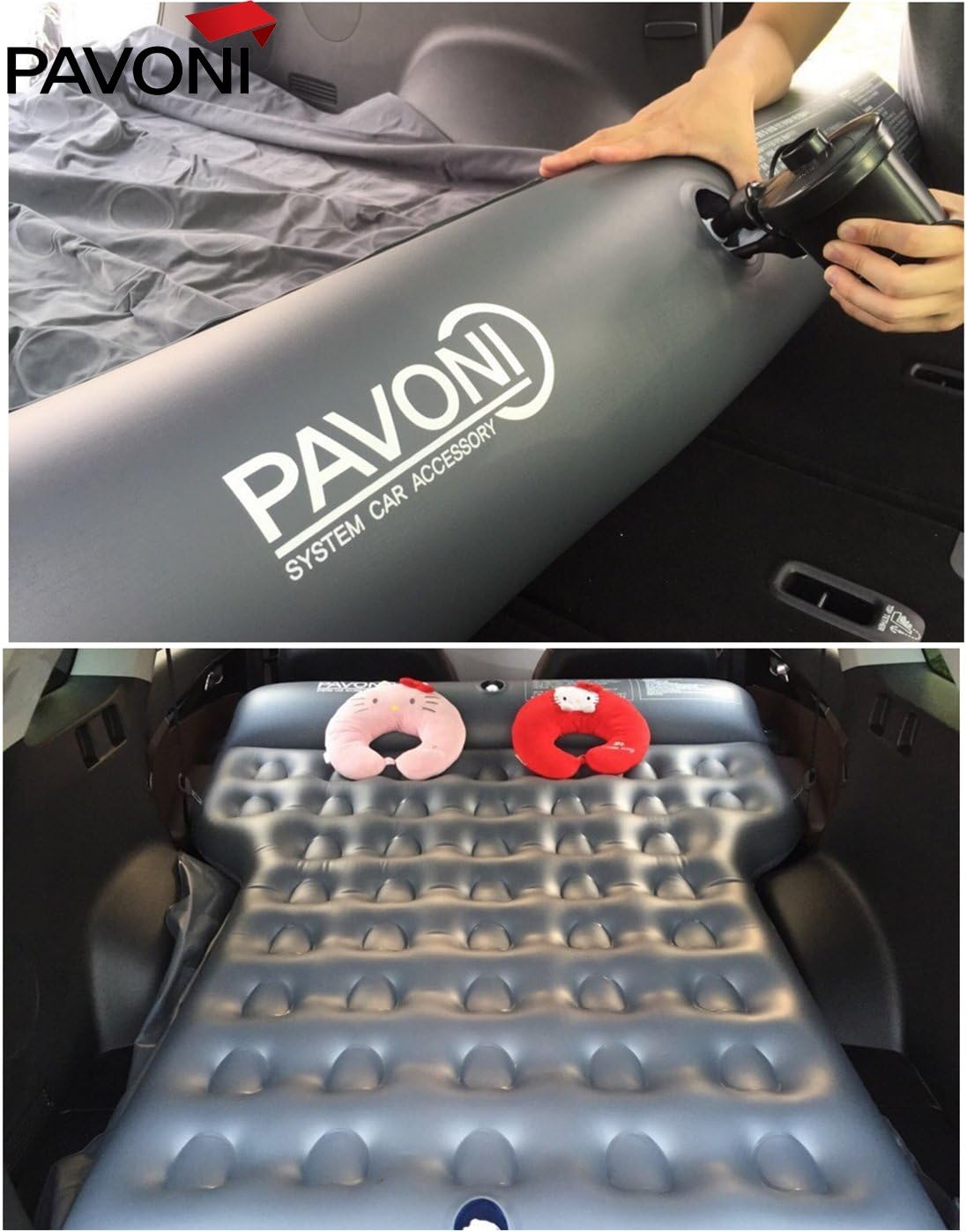 Car Inflatable Air Camping Mattress Pad with Electric Mattress Pump, Towel, Repair Patches & Storage Bag A390760