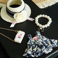 17cm Doll Clothes Set with Hat Pearl Necklace Bag Accessories Blue L840486