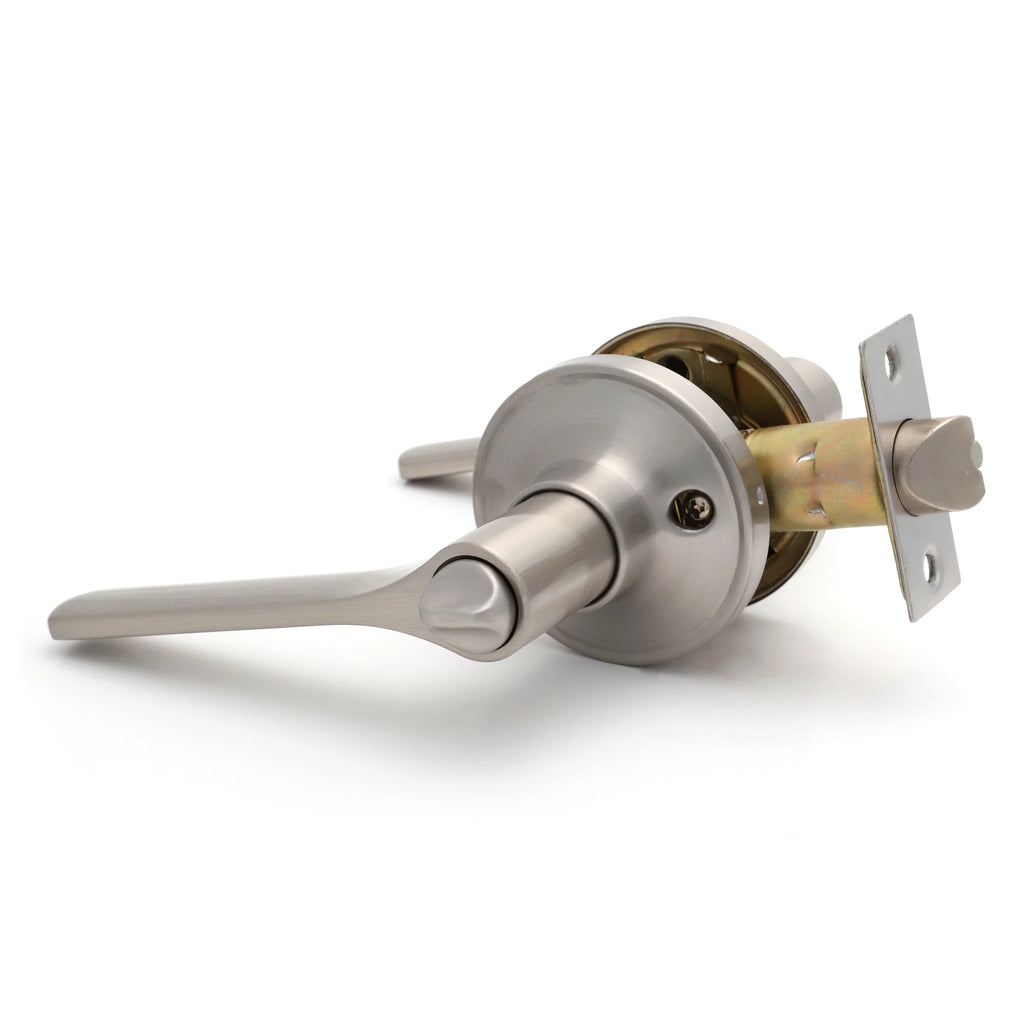 Entry Door Lever Satin Nickel with Round Rosette N131674