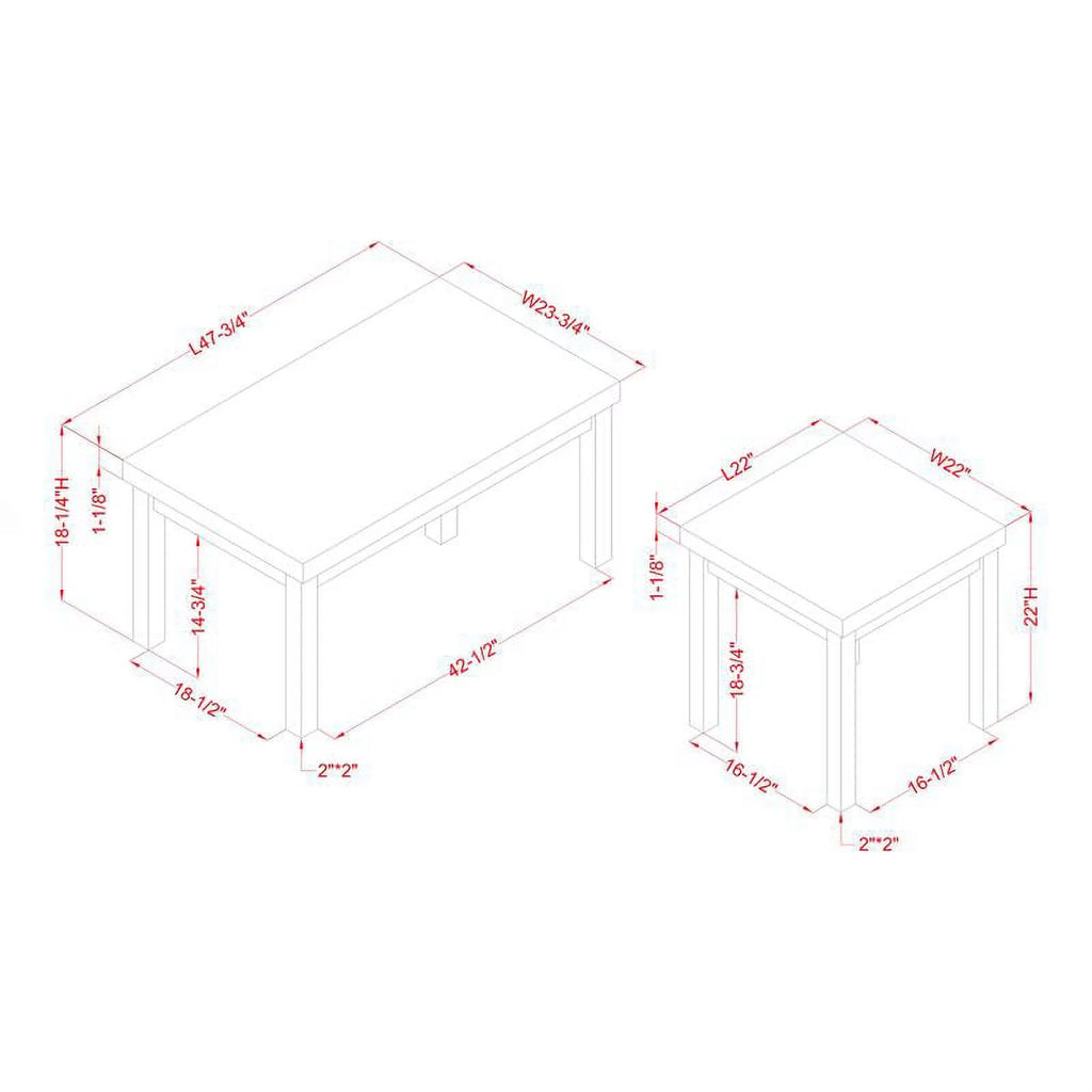 Wood 3-Piece Coffee Table Set V825