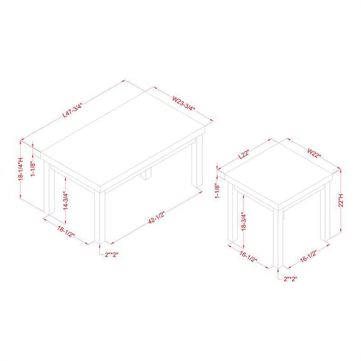 Wood 3-Piece Coffee Table Set V825