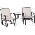 2 Person Sling Fabric Double Glider Rocker Chair with Table Q984