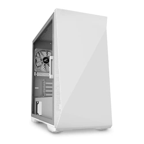 White mATX PC Case with Tempered Glass Side Panel Q85135